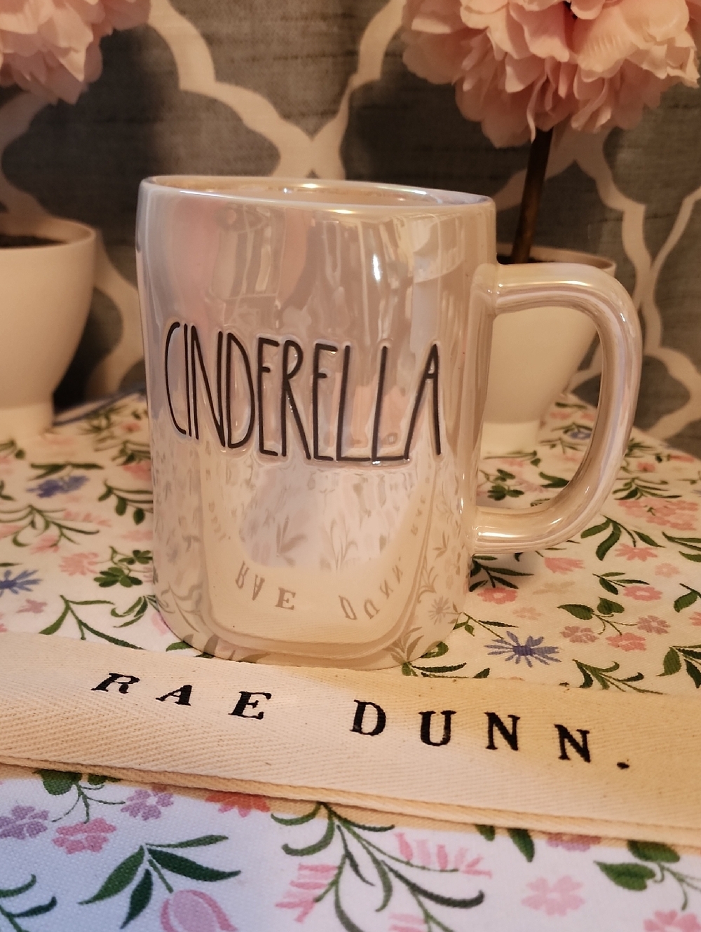 Rae Dunn Pearl Pink 'Cinderella' Ceramic Mug